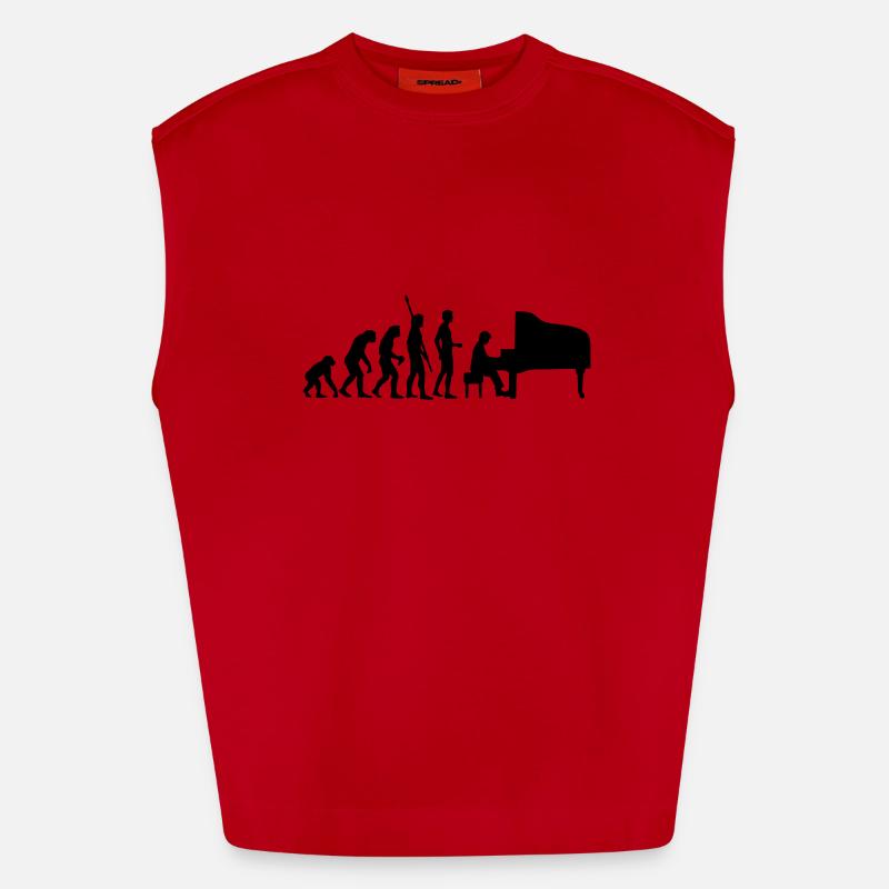 evolution_pianist - Heavyweight Oversized Organic Tank Top Made in EU - Rot