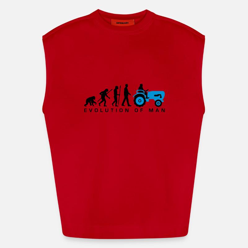 evolution_bauer_mit_traktor_032013_a_2c - Heavyweight Oversized Organic Tank Top Made in EU - Rot