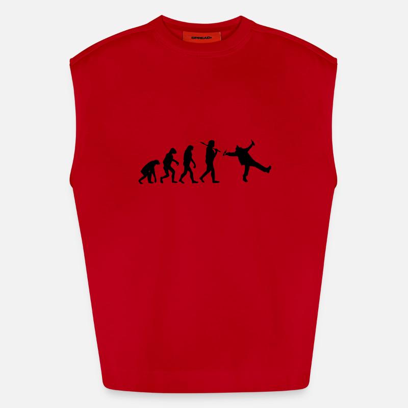 Evolution : Drunk - Heavyweight Oversized Organic Tank Top Made in EU - Rot