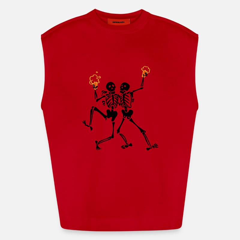 Skeletons doing java Heavyweight Oversized Organic Tank Top Made in EU