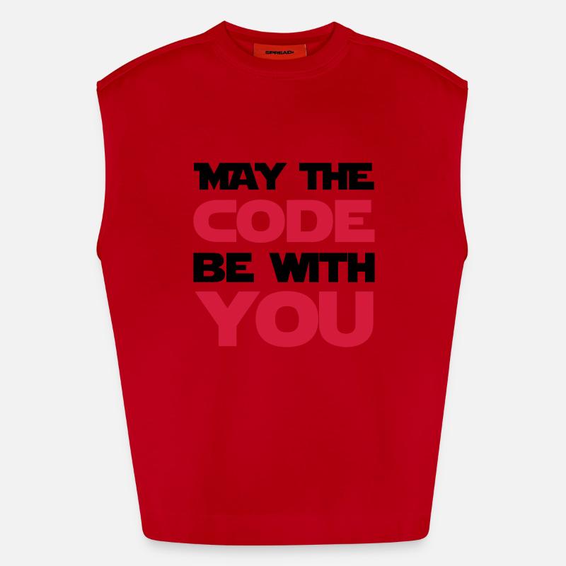 Computer / Developer / Geek / Code / Funny - Heavyweight Oversized Organic Tank Top Made in EU - red