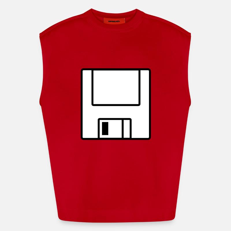 Computer-Diskette - Heavyweight Oversized Organic Tank Top Made in EU - Rot
