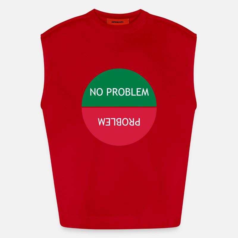 No problem vs Problem - Heavyweight Oversized Organic Tank Top Made in EU - red