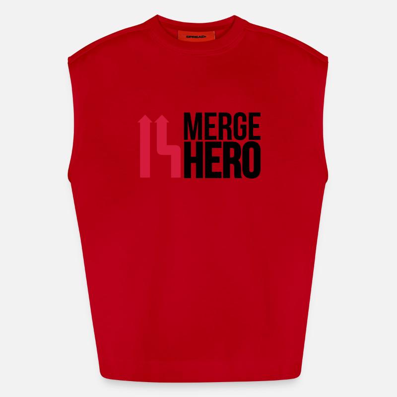 Merge Code Held - Heavyweight Oversized Organic Tank Top Made in EU - Rot