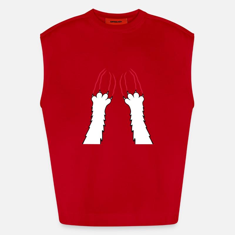 Cats, Claws, Paws, Paws, Claws, Scratches, Stripes Heavyweight Oversized Organic Tank Top Made in EU