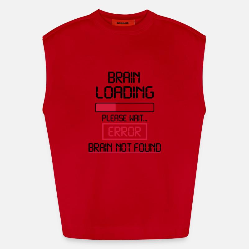 brain loading error - Heavyweight Oversized Organic Tank Top Made in EU - red