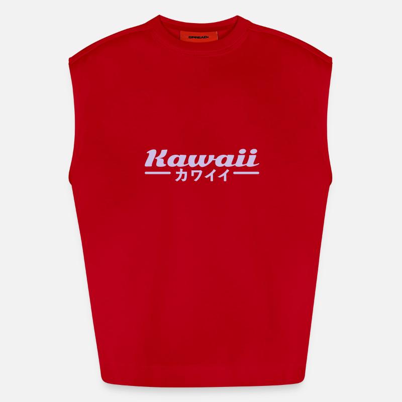 kawaii - Heavyweight Oversized Organic Tank Top Made in EU - red