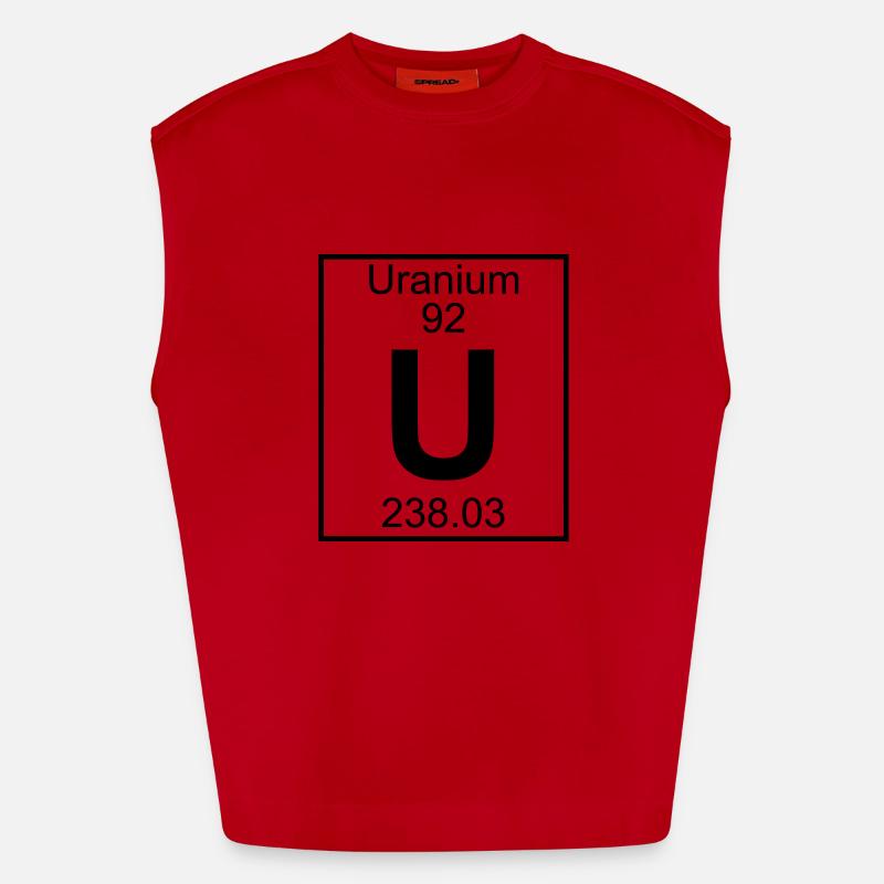 Periodic Element 92 - U (uranium) - BIG Débardeur bio épais oversize fabriqué en UE