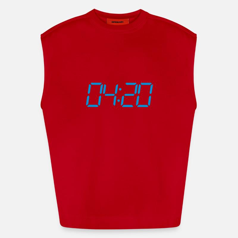 4:20 pm Seven segment digital clock Heavyweight Oversized Organic Tank Top Made in EU