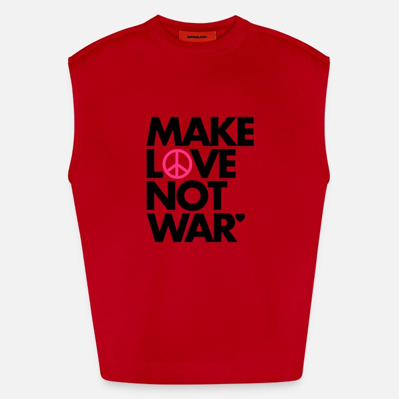 Make love not war Heavyweight Oversized Organic Tank Top Made in EU