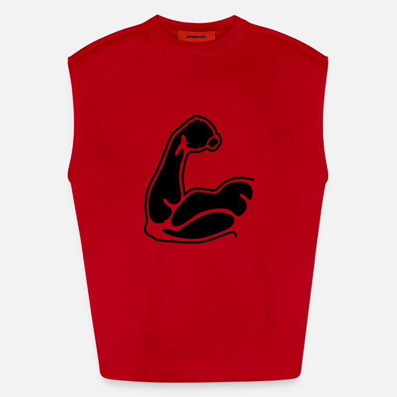 muscles - Heavyweight Oversized Organic Tank Top Made in EU - red