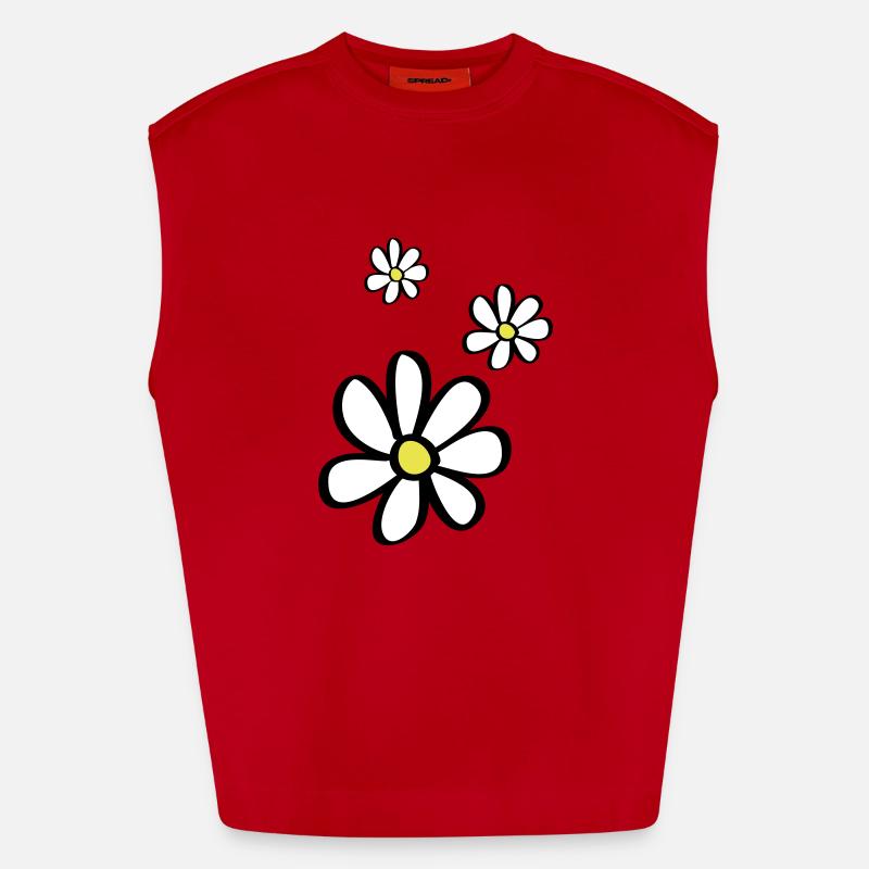 Blümchen - Heavyweight Oversized Organic Tank Top Made in EU - Rot