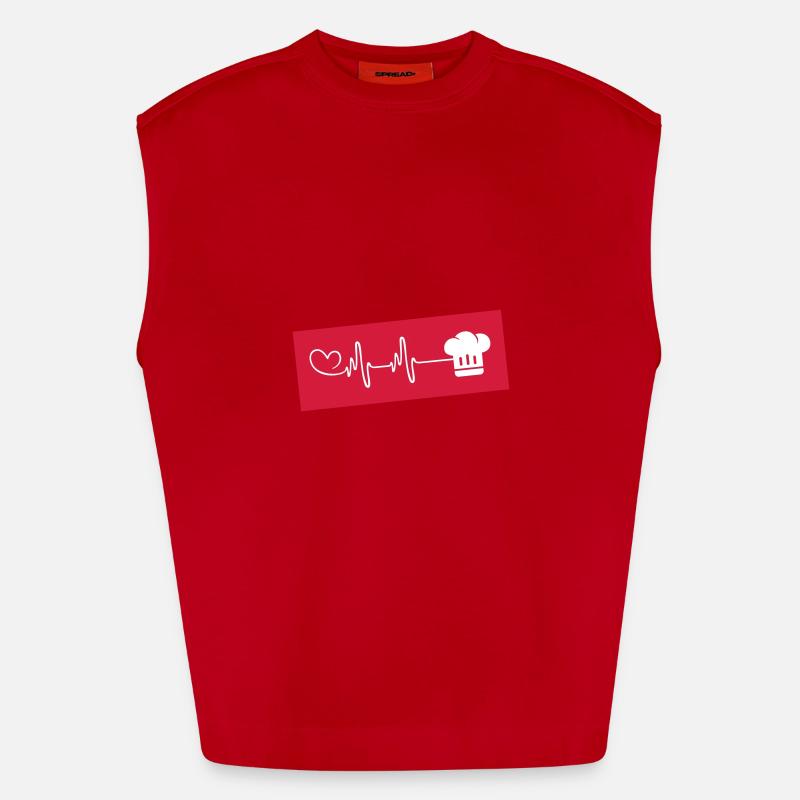 Toque de chef Pulse Heartbeat Débardeur bio épais oversize fabriqué en UE