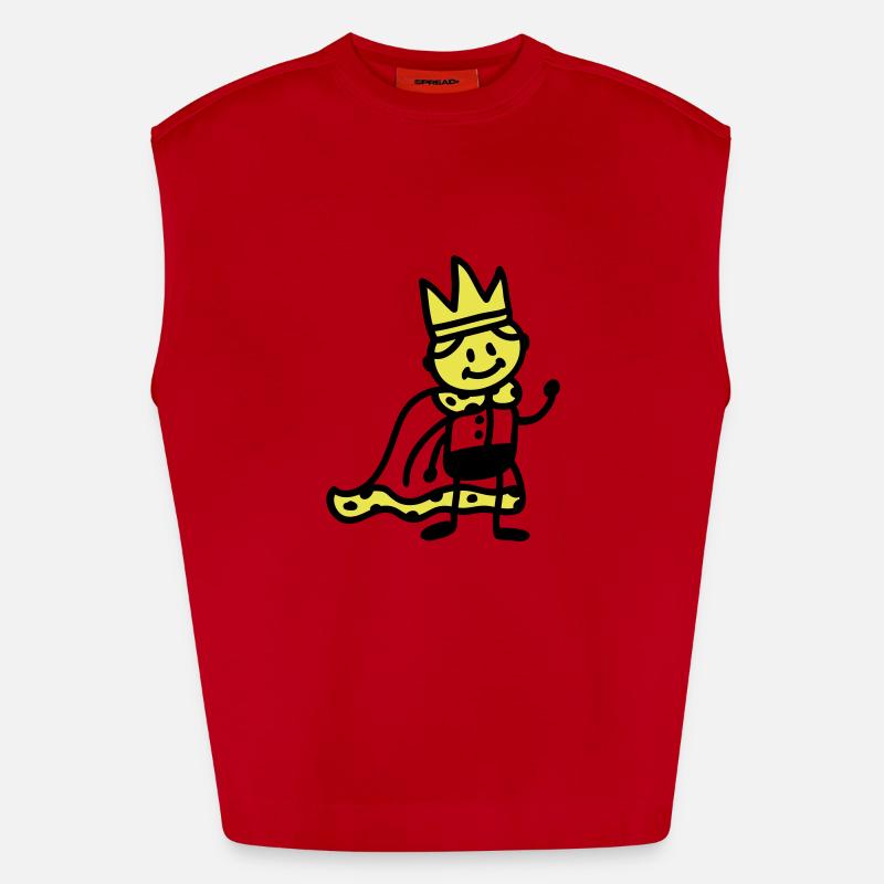 little king - Heavyweight Oversized Organic Tank Top Made in EU - red