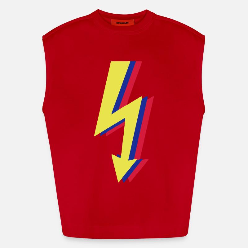 High Voltage, Lightning! Heavyweight Oversized Organic Tank Top Made in EU