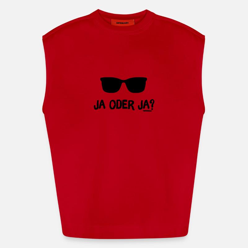Ja oder Ja? - Heavyweight Oversized Organic Tank Top Made in EU - Rot