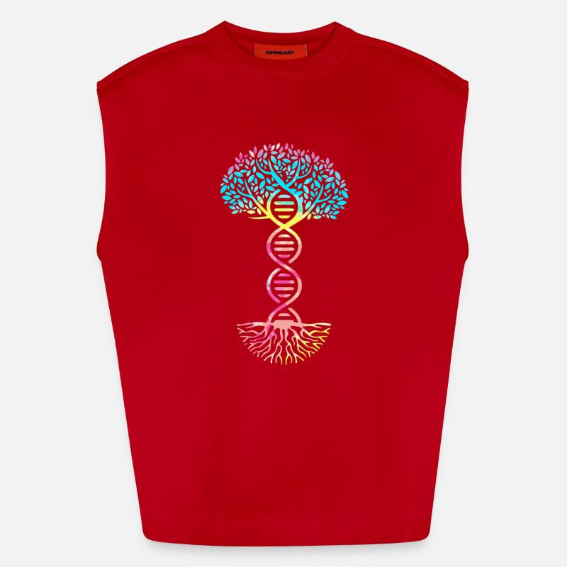 Structural formula molecule - Heavyweight Oversized Organic Tank Top Made in EU - red