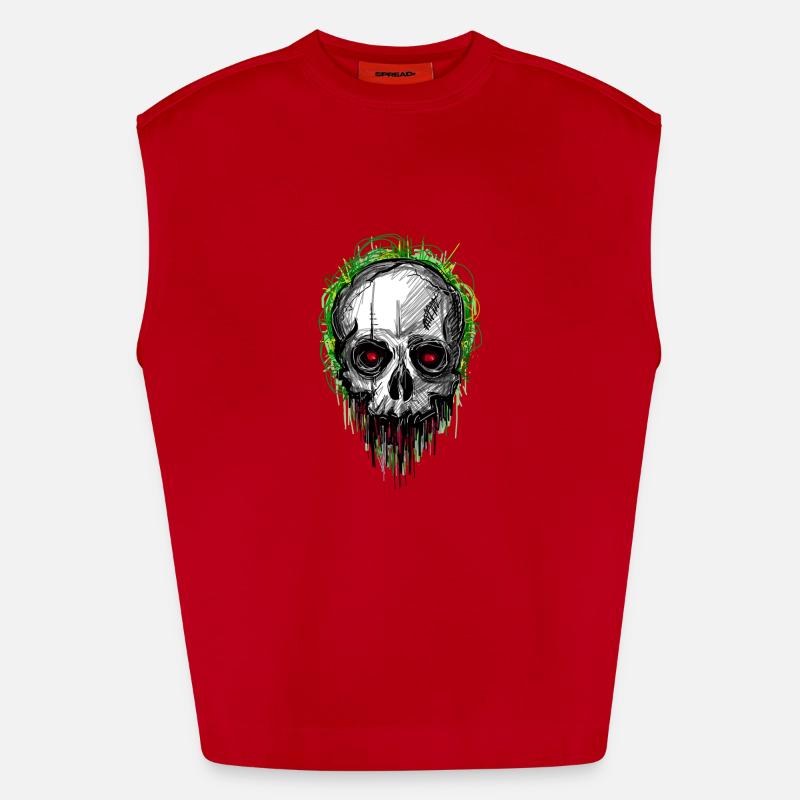 skull_scribble Débardeur bio épais oversize fabriqué en UE