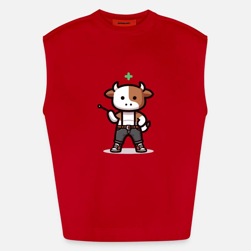 Cow with indicator Heavyweight Oversized Organic Tank Top Made in EU