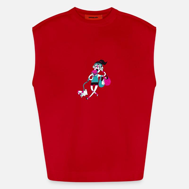 Multitasking - Heavyweight Oversized Organic Tank Top Made in EU - red