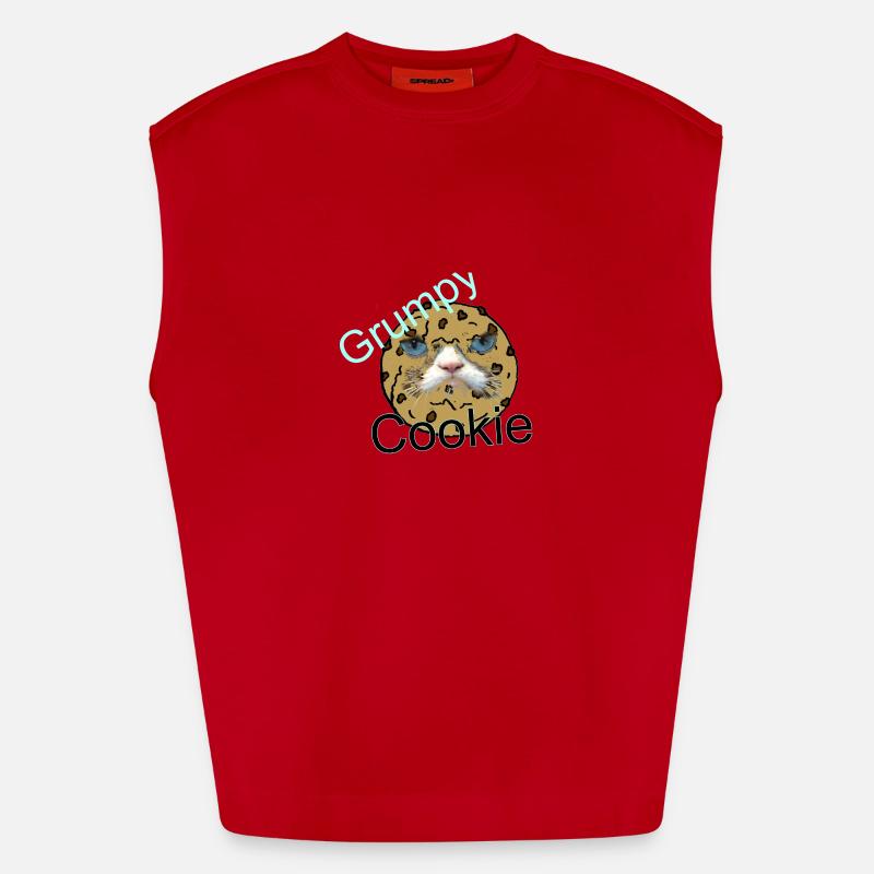 Grumpy Cookie - Heavyweight Oversized Organic Tank Top Made in EU - Rot