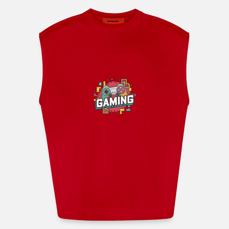 Gaming - Controller - Heavyweight Oversized Organic Tank Top Made in EU - Rot