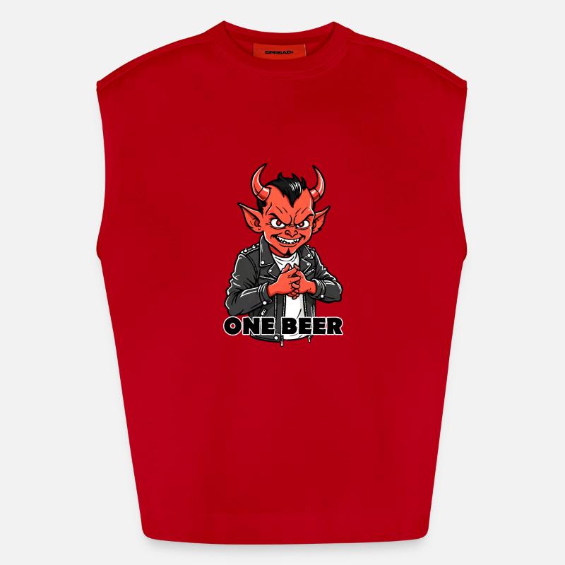 Red Devil Heavyweight Oversized Organic Tank Top Made in EU