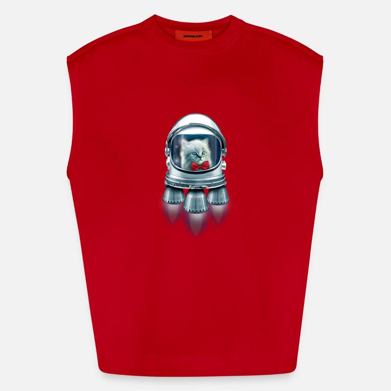 CASANOVA TO SPACE - Heavyweight Oversized Organic Tank Top Made in EU - red