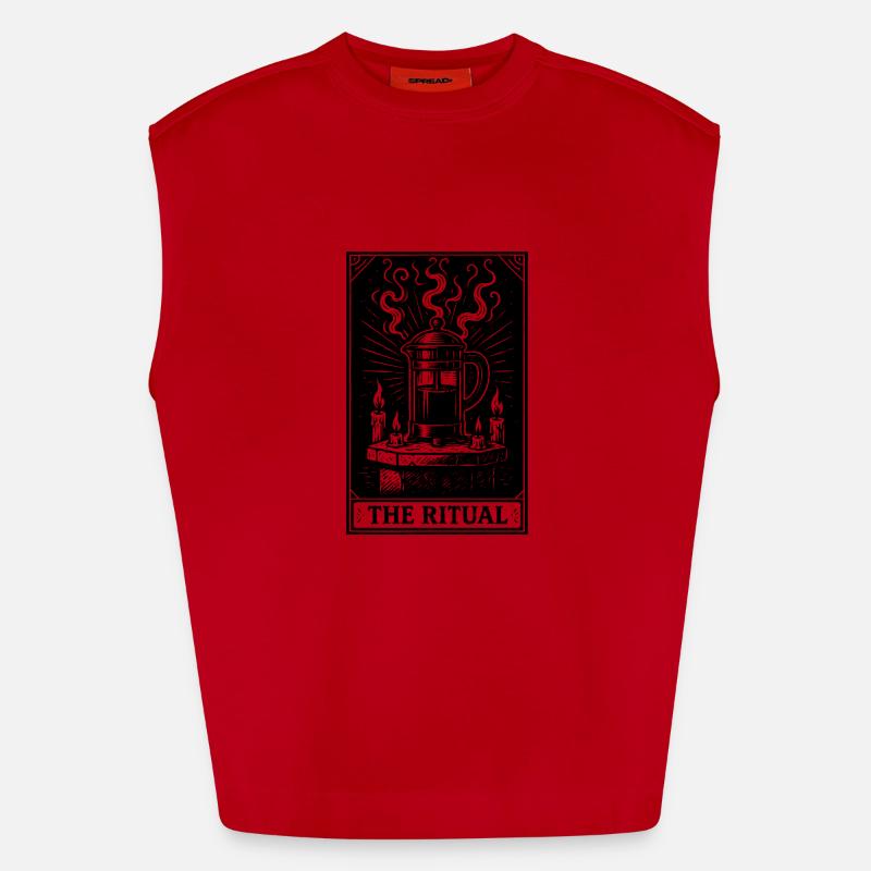 Tarot d’invocation de café – Le Rituel (Version Sombre) Débardeur bio épais oversize fabriqué en UE