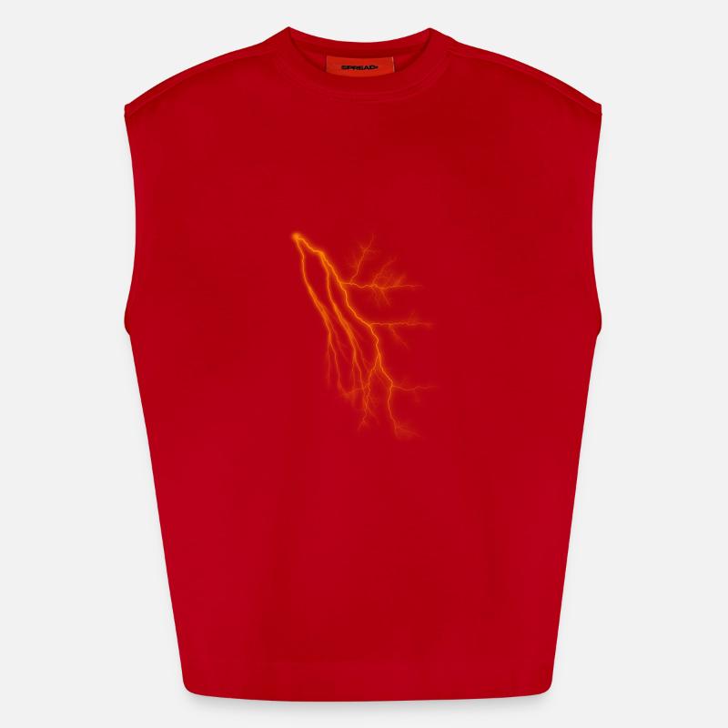 Lightning - Heavyweight Oversized Organic Tank Top Made in EU - red