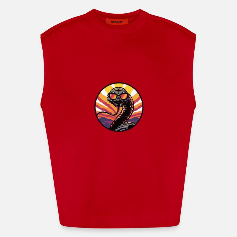 Snake Cobra Comic Cool Summer Heavyweight Oversized Organic Tank Top Made in EU