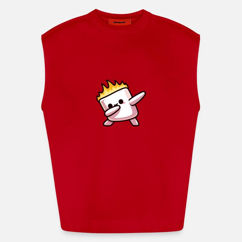 Marshmallow Fire Flame Grilling Dab Débardeur bio épais oversize fabriqué en UE