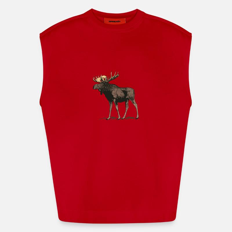 Moose antler - Heavyweight Oversized Organic Tank Top Made in EU - red