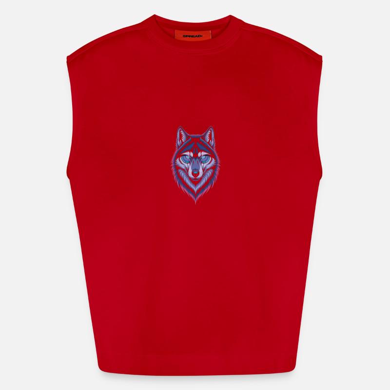 Techno Wolf Kunst Heavyweight Oversized Organic Tank Top Made in EU