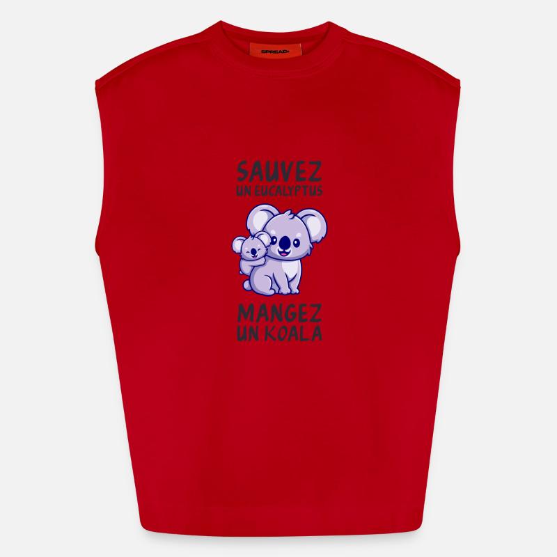 Save a eucalyptus, eat a koala. Heavyweight Oversized Organic Tank Top Made in EU