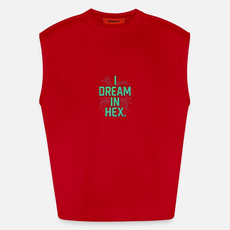 I Dream in Hex – Nerdy Coder T-Shirt for Devs Heavyweight Oversized Organic Tank Top Made in EU