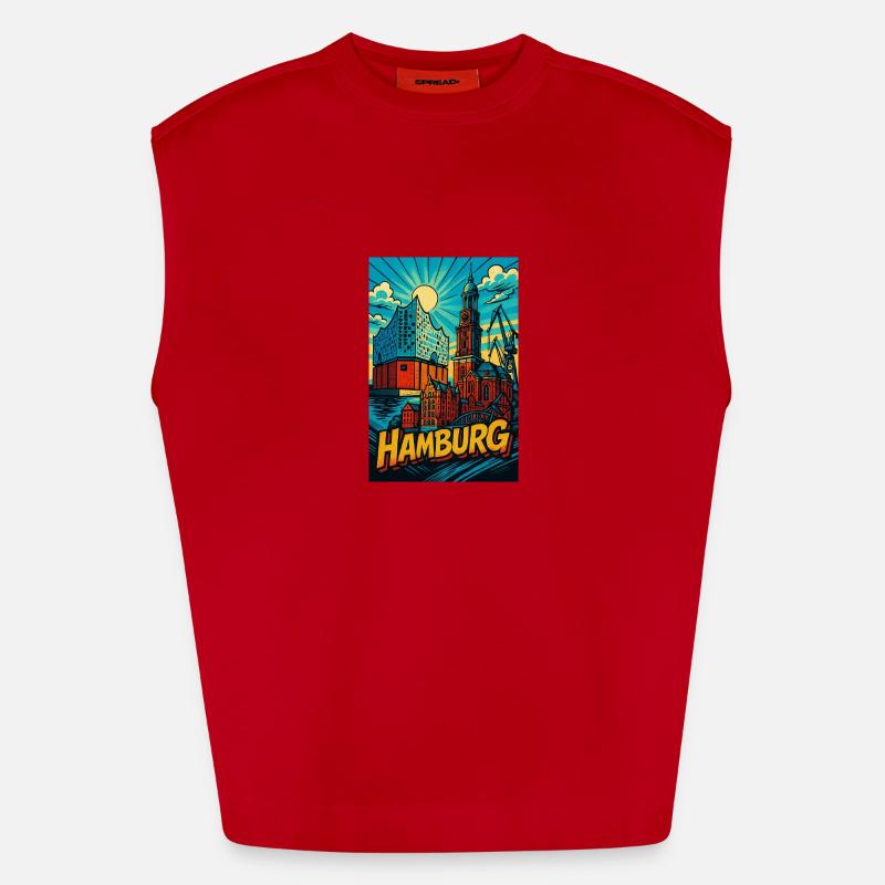 Monument de Hambourg Débardeur bio épais oversize fabriqué en UE