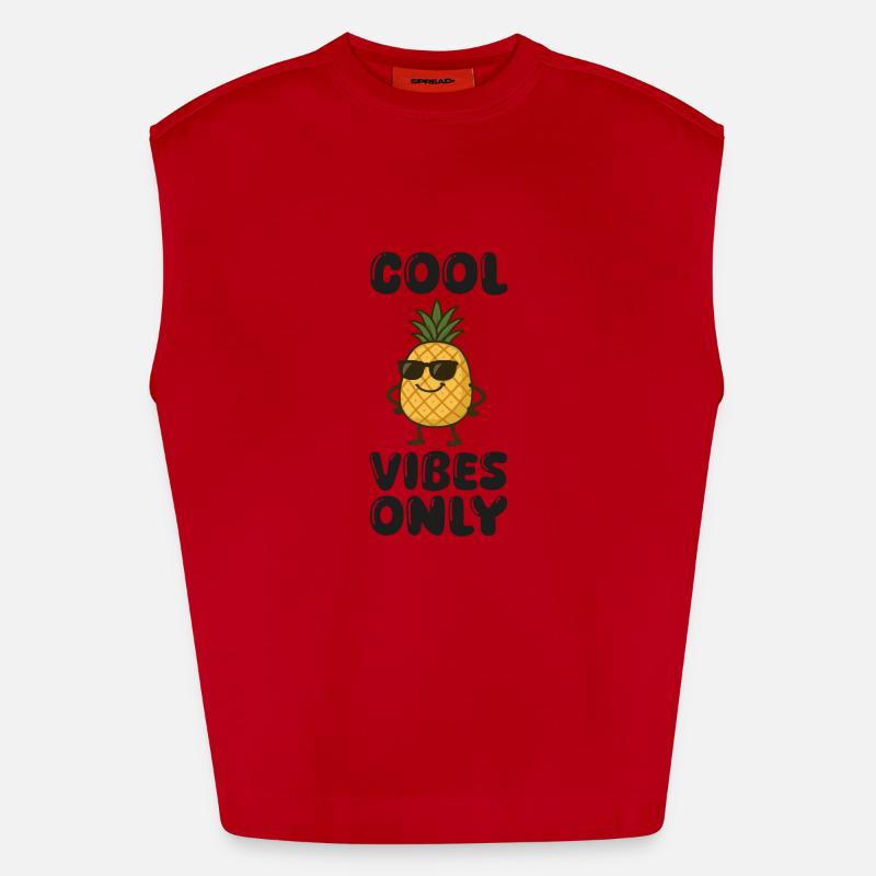 Pineapple Comic - Heavyweight Oversized Organic Tank Top Made in EU - red