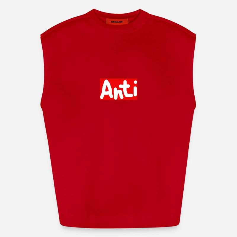 Anti - Heavyweight Oversized Organic Tank Top Made in EU - red