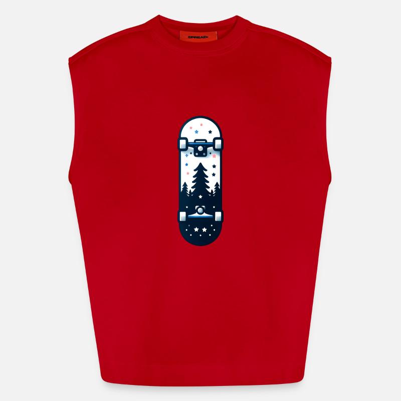 Skateboard - Heavyweight Oversized Organic Tank Top Made in EU - red