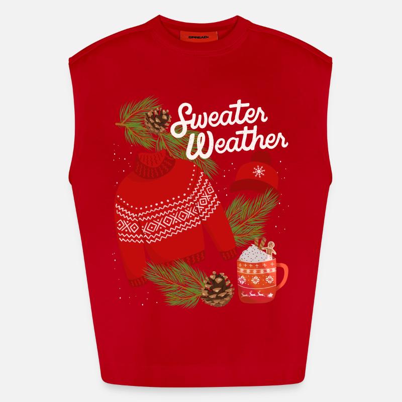 Pull-Weather, drôle de dicton, hiver, pull Débardeur bio épais oversize fabriqué en UE