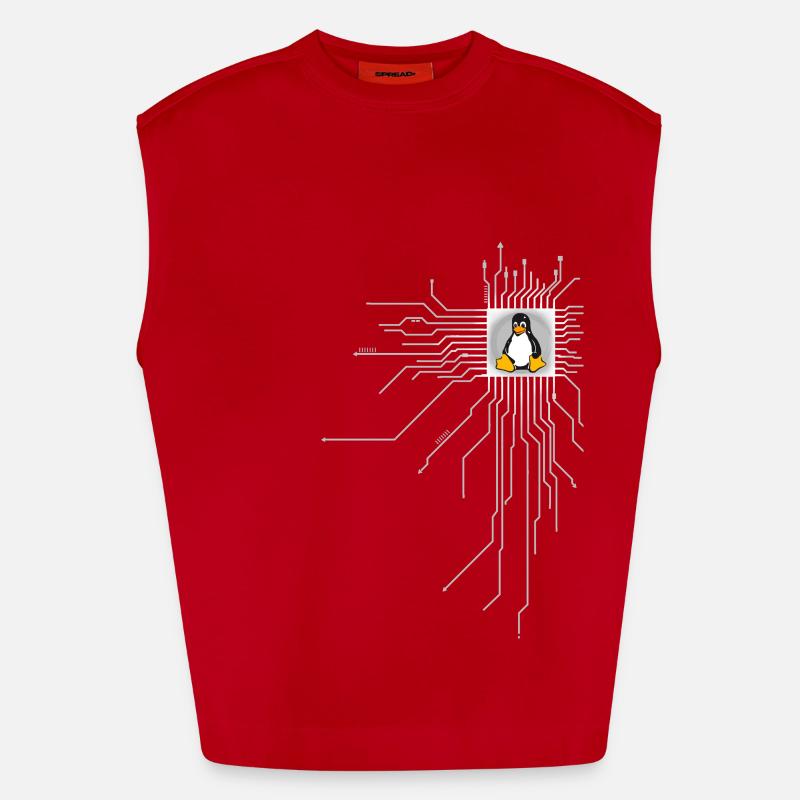 platine pingouin Core Coeur Ordinateur pc Nerd program Débardeur bio épais oversize fabriqué en UE