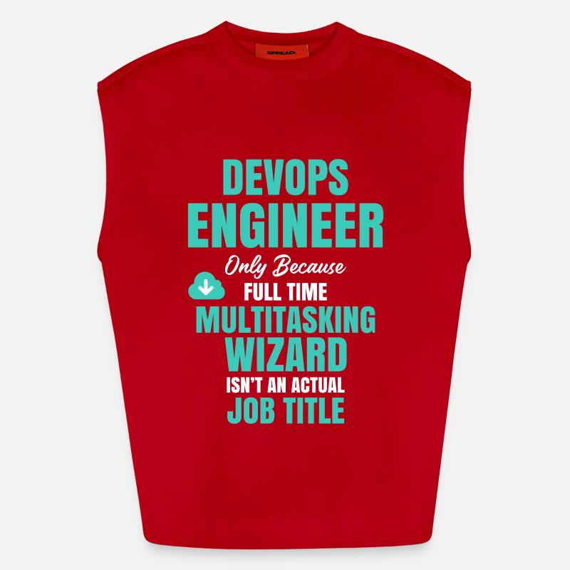 DevOps Engineer Multitasking-Assistent - Heavyweight Oversized Organic Tank Top Made in EU - Rot