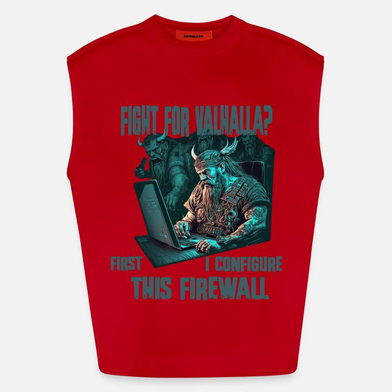 Firewall first Wikinger programmierer - Heavyweight Oversized Organic Tank Top Made in EU - Rot