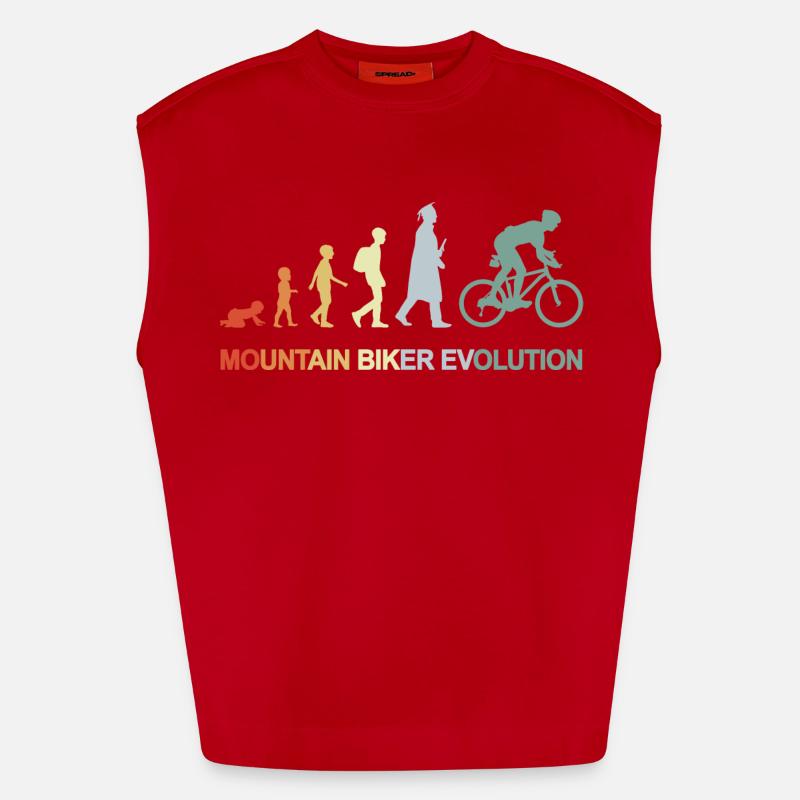 Mountain Biker Evolution - Heavyweight Oversized Organic Tank Top Made in EU - red