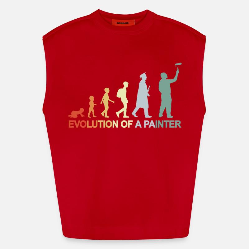 Maler Lackierer Evolution - Heavyweight Oversized Organic Tank Top Made in EU - Rot