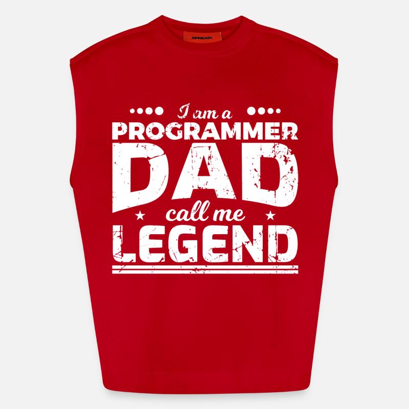 Coder Dad - Heavyweight Oversized Organic Tank Top Made in EU - red