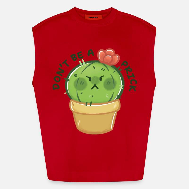 Grumpy Cactus with Message Heavyweight Oversized Organic Tank Top Made in EU