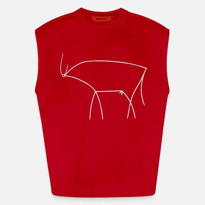 Bull - Heavyweight Oversized Organic Tank Top Made in EU - red