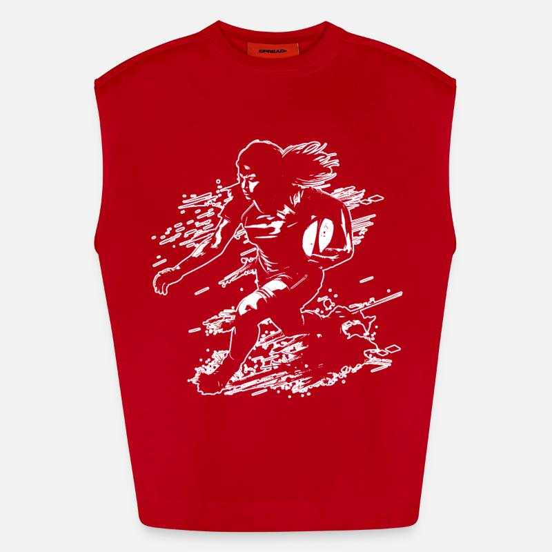 Rugby player - Heavyweight Oversized Organic Tank Top Made in EU - red